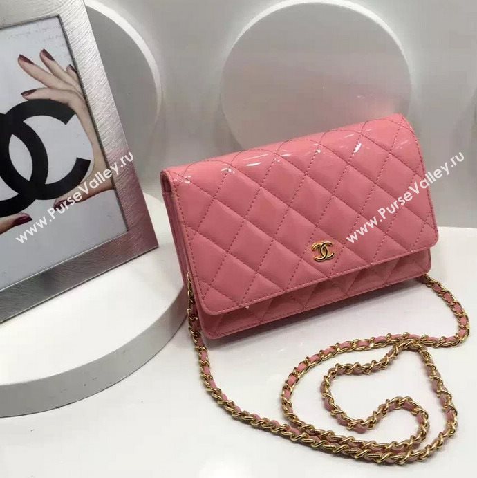 Chanel A33814 paint lambskin small woc handbag pink bag 5973