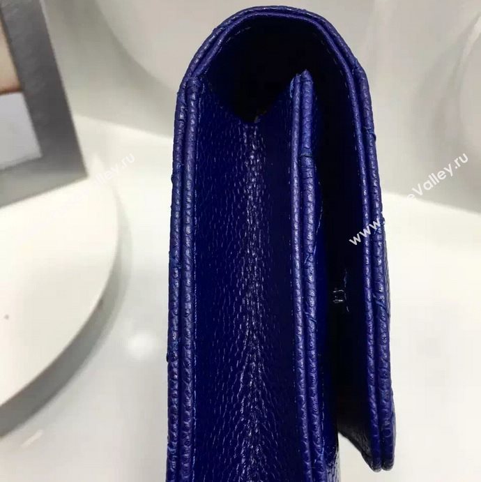 Chanel A33814 caviar lambskin small woc handbag blue bag 5974