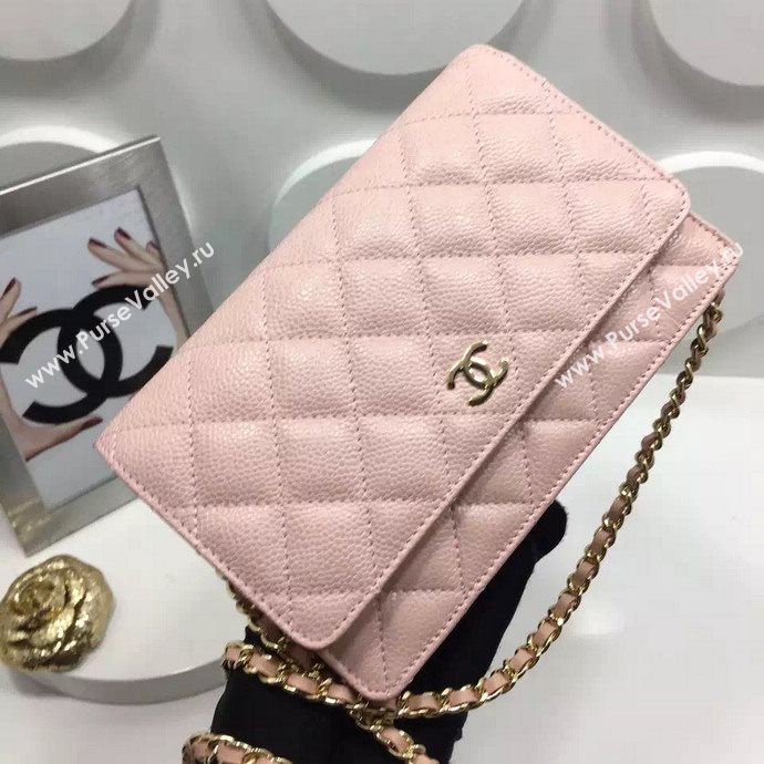 Chanel A33814 caviar lambskin small woc handbag pink bag 5975