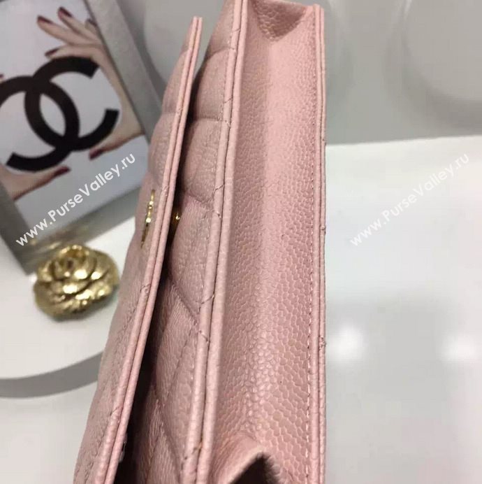 Chanel A33814 caviar lambskin small woc handbag pink bag 5975