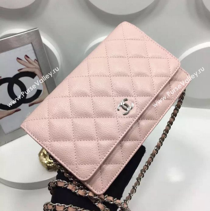 Chanel A33814 caviar lambskin small woc handbag pink bag 5976