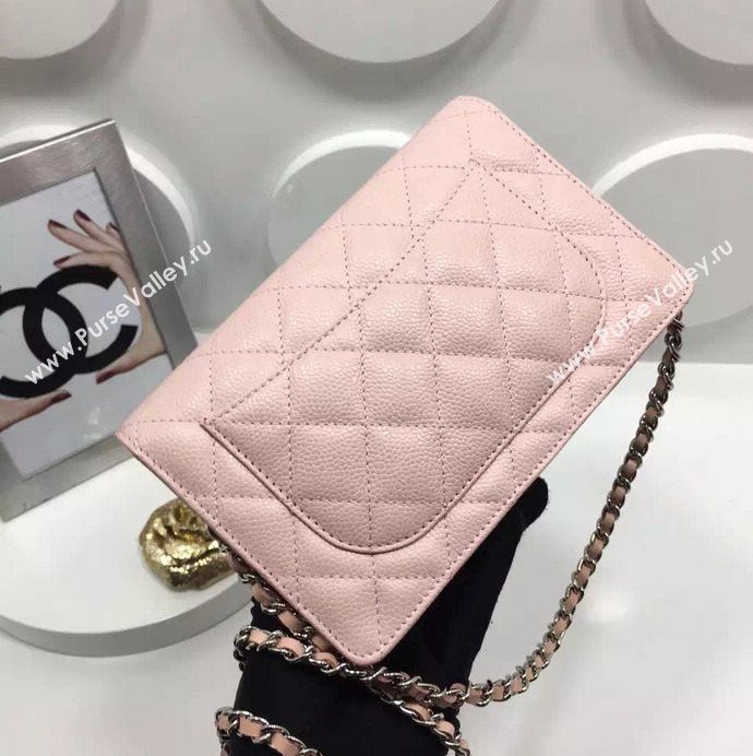 Chanel A33814 caviar lambskin small woc handbag pink bag 5976