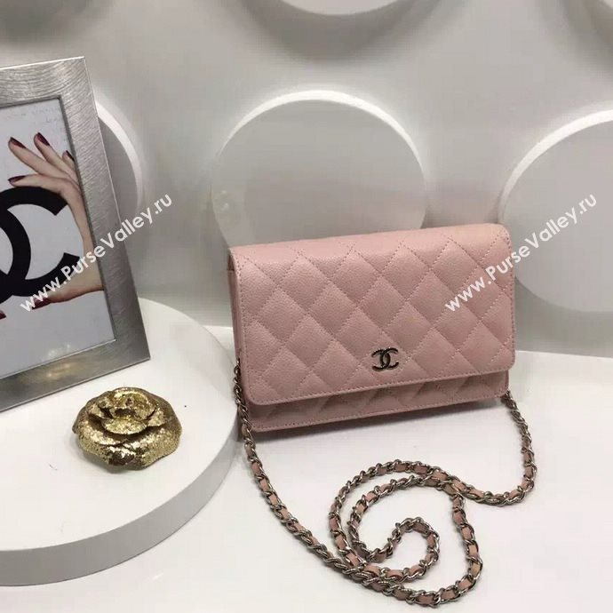 Chanel A33814 caviar lambskin small woc handbag pink bag 5976