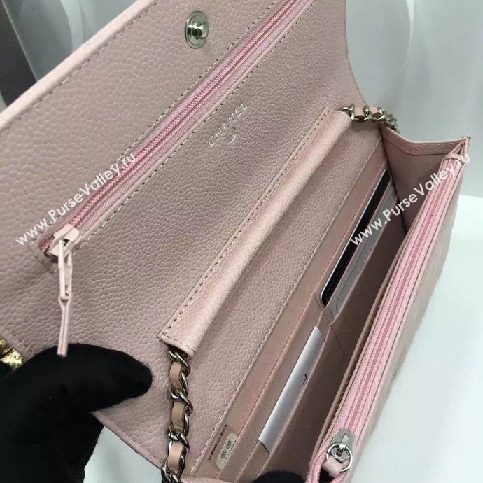 Chanel A33814 caviar lambskin small woc handbag pink bag 5976