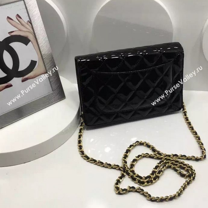 Chanel A33814 paint lambskin small woc handbag black bag 5977