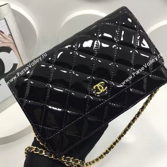 Chanel A33814 paint lambskin small woc handbag black bag 5977