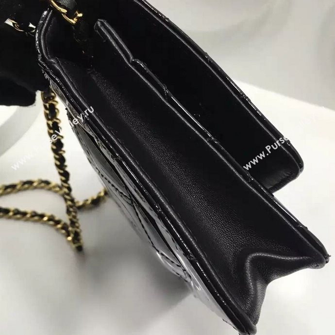 Chanel A33814 paint lambskin small woc handbag black bag 5977