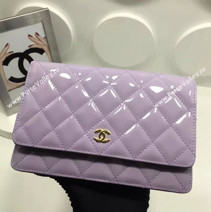 Chanel A33814 paint lambskin small woc handbag purple bag 5978