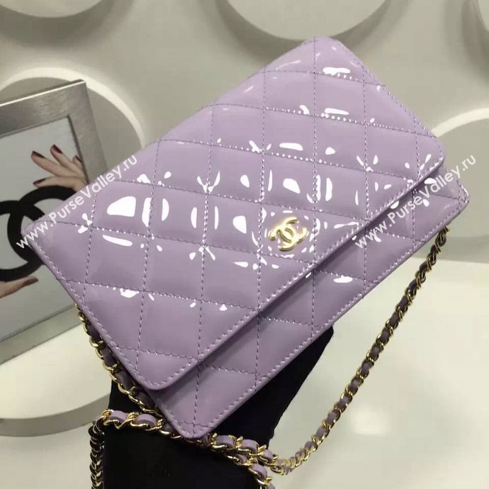 Chanel A33814 paint lambskin small woc handbag purple bag 5978