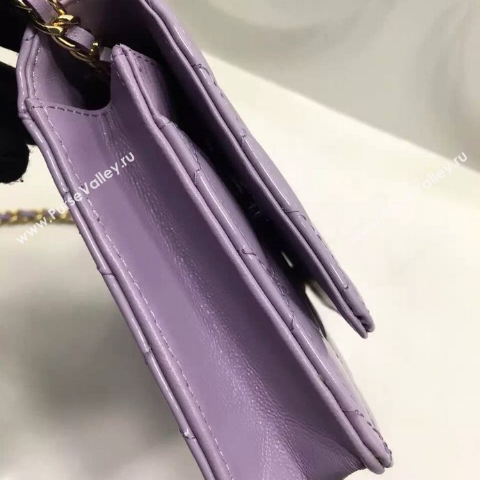 Chanel A33814 paint lambskin small woc handbag purple bag 5978