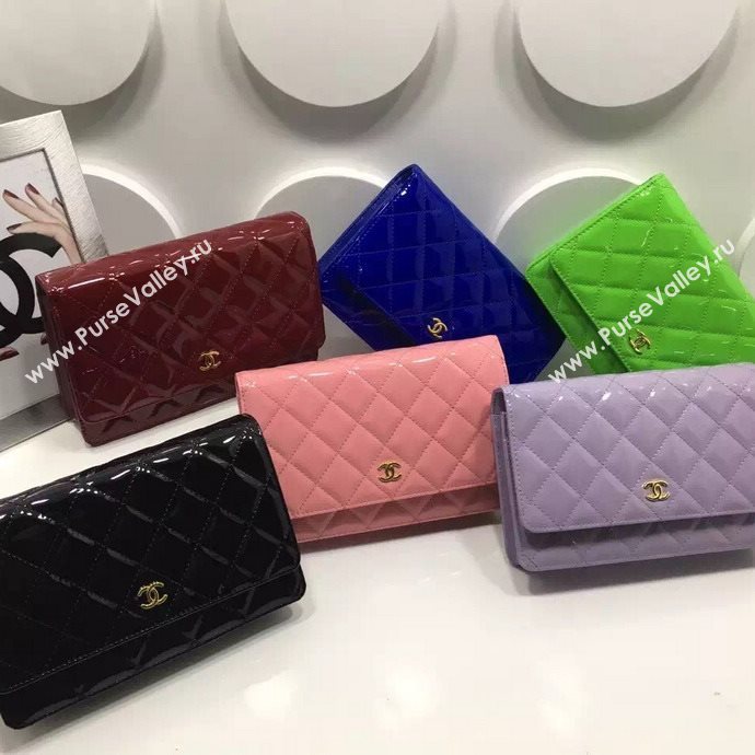 Chanel A33814 paint lambskin small woc handbag purple bag 5978