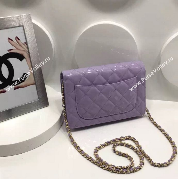 Chanel A33814 paint lambskin small woc handbag purple bag 5978