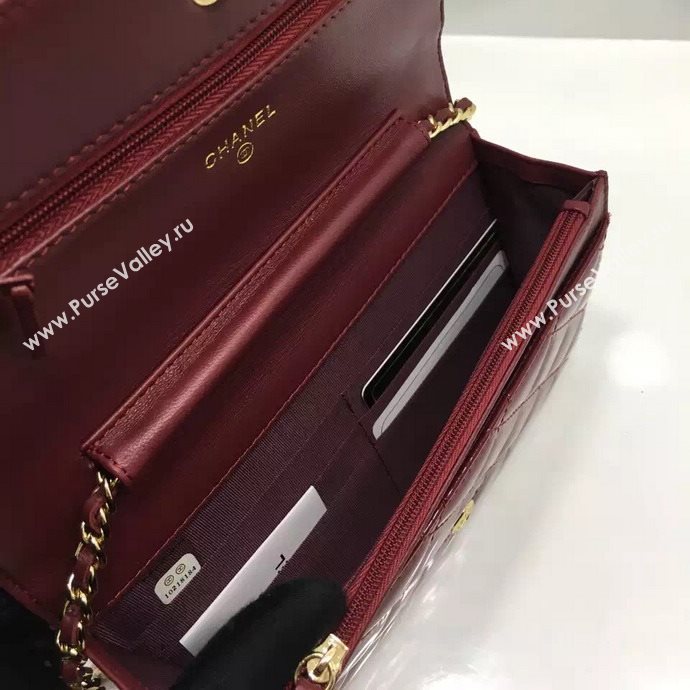 Chanel A33814 paint lambskin small woc handbag wine bag 5980
