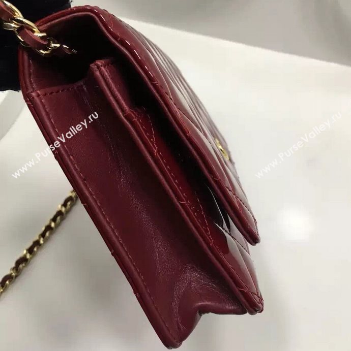 Chanel A33814 paint lambskin small woc handbag wine bag 5980