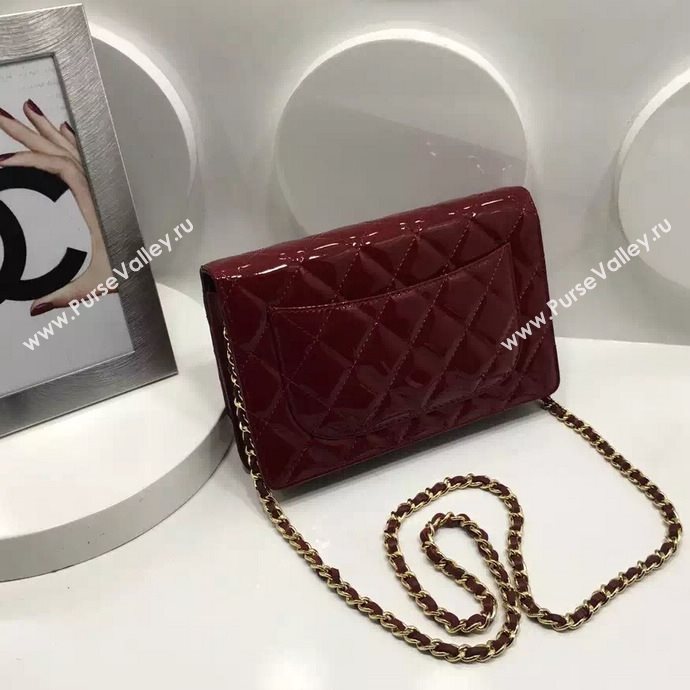 Chanel A33814 paint lambskin small woc handbag wine bag 5980