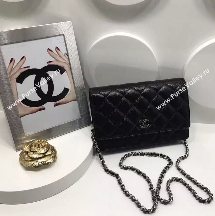 Chanel A33814 caviar lambskin small woc handbag black bag 5981