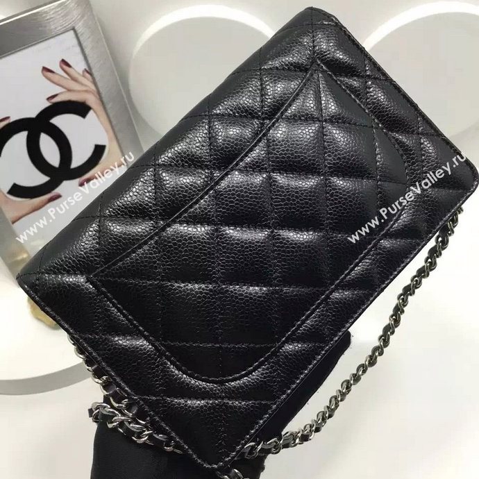 Chanel A33814 caviar lambskin small woc handbag black bag 5981