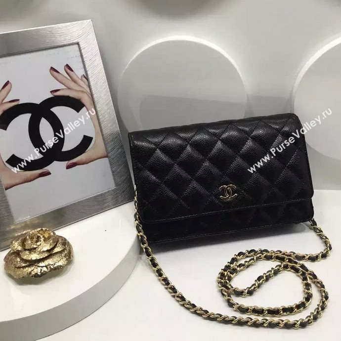 Chanel A33814 caviar lambskin small woc handbag black bag 5982