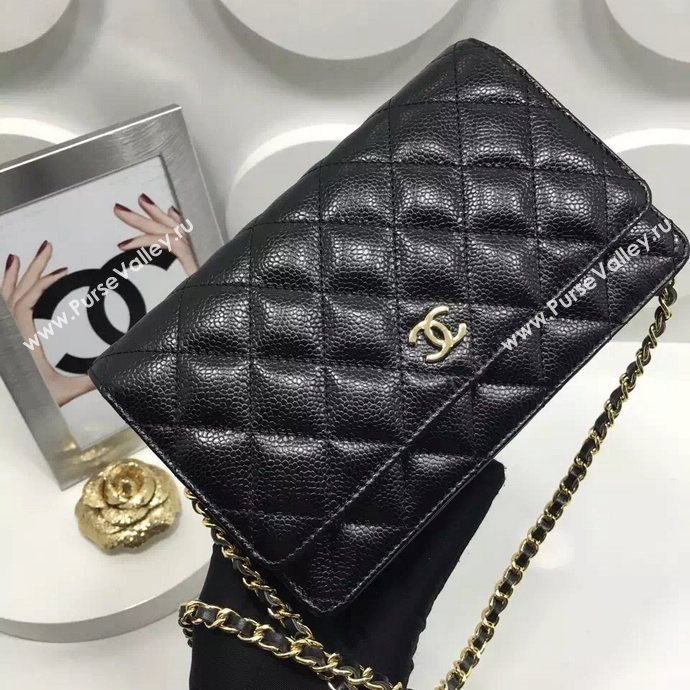 Chanel A33814 caviar lambskin small woc handbag black bag 5982