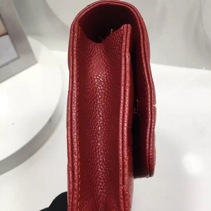 chaneI A33814 caviar lambskin small woc handbag red bag 5983