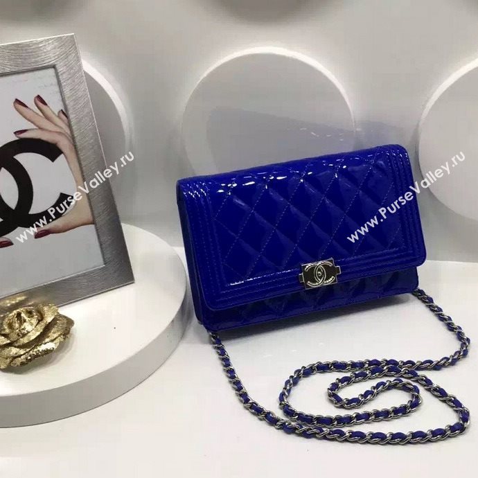 Chanel A33815 paint small le boy woc handbag blue bag 5986