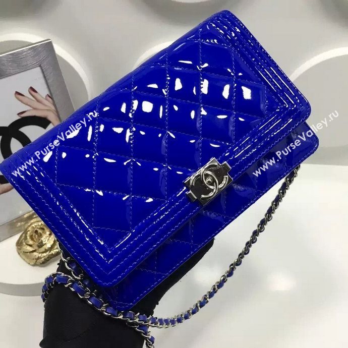 Chanel A33815 paint small le boy woc handbag blue bag 5986