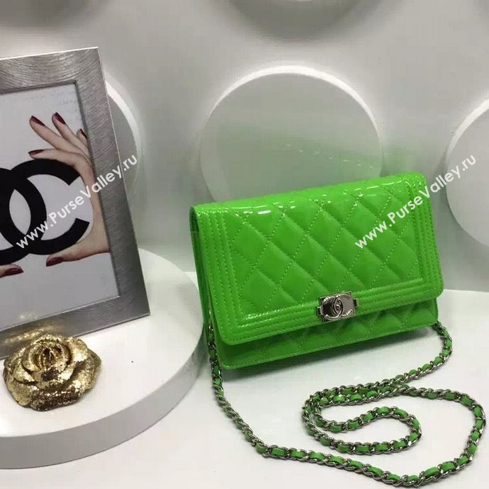 Chanel A33815 paint small le boy woc handbag green bag 5989