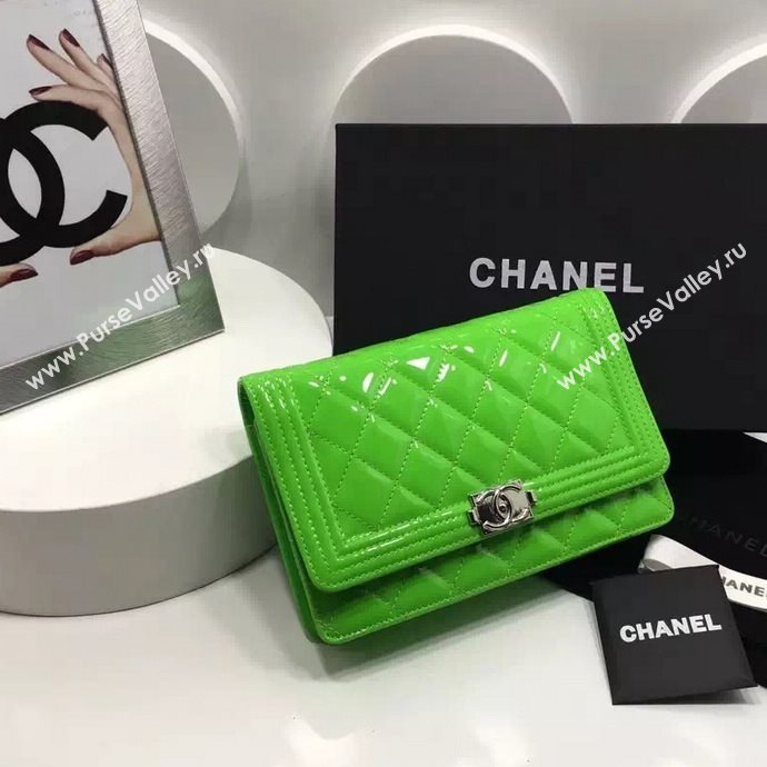 Chanel A33815 paint small le boy woc handbag green bag 5989
