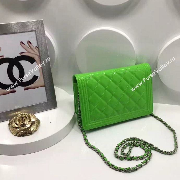 Chanel A33815 paint small le boy woc handbag green bag 5989