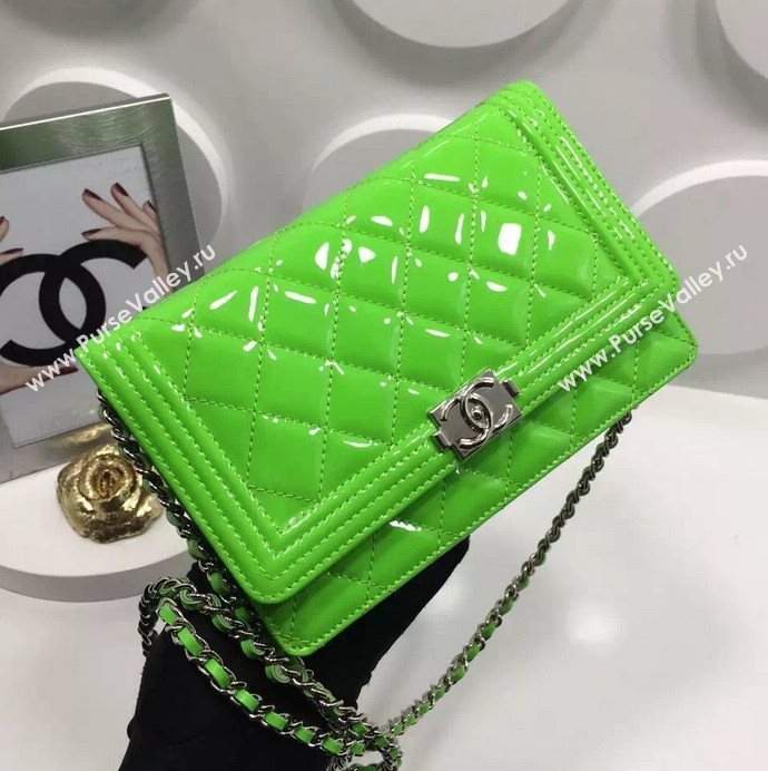 Chanel A33815 paint small le boy woc handbag green bag 5989