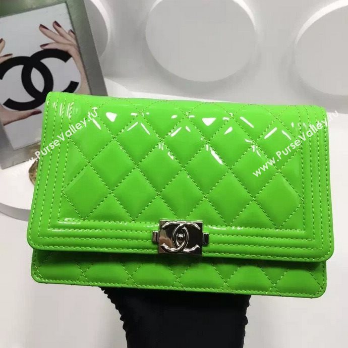Chanel A33815 paint small le boy woc handbag green bag 5989