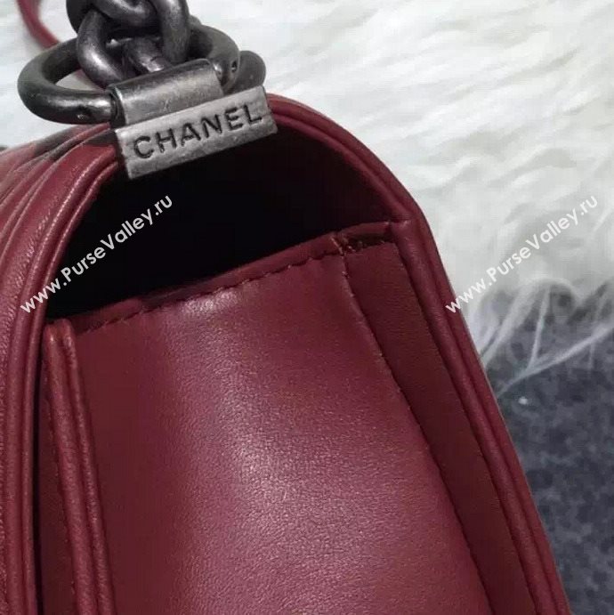 Chanel A67085 lambskin small le boy handbag wine bag 5991