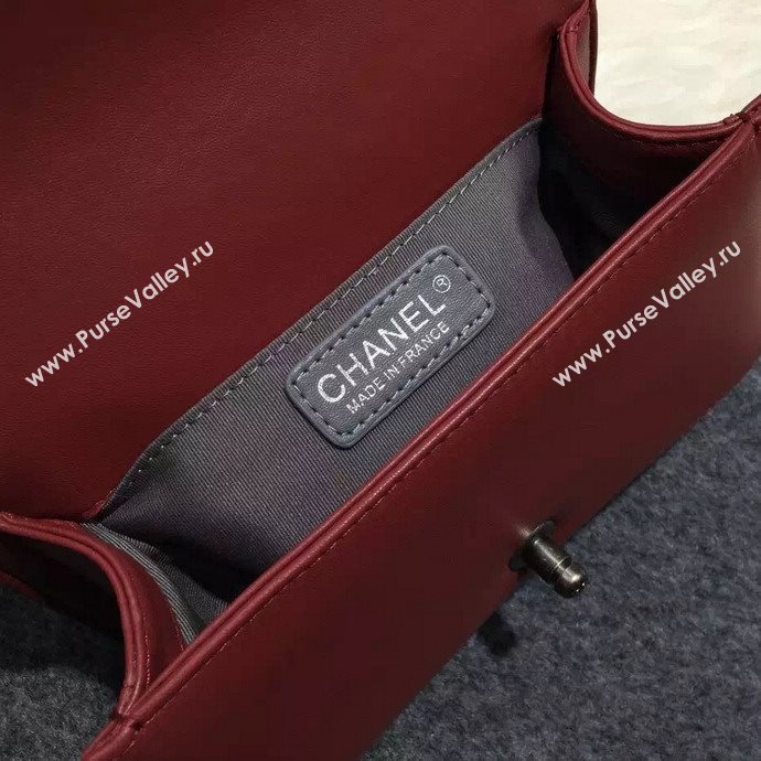 Chanel A67085 lambskin small le boy handbag wine bag 5991