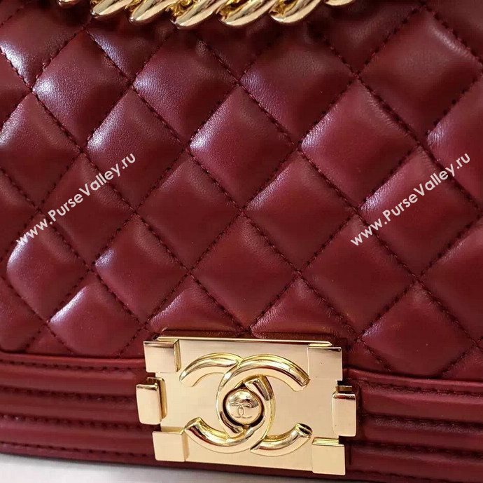 Chanel A67085 lambskin small le boy handbag wine bag 5993