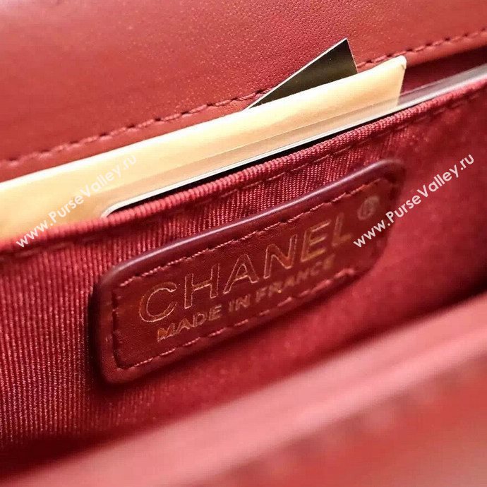 Chanel A67085 lambskin small le boy handbag wine bag 5993