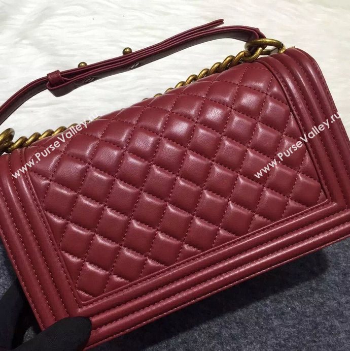 Chanel A67086 lambskin le boy handbag wine bag 5994