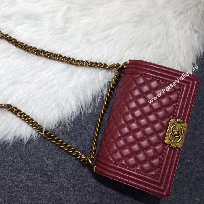 Chanel A67086 lambskin le boy handbag wine bag 5994