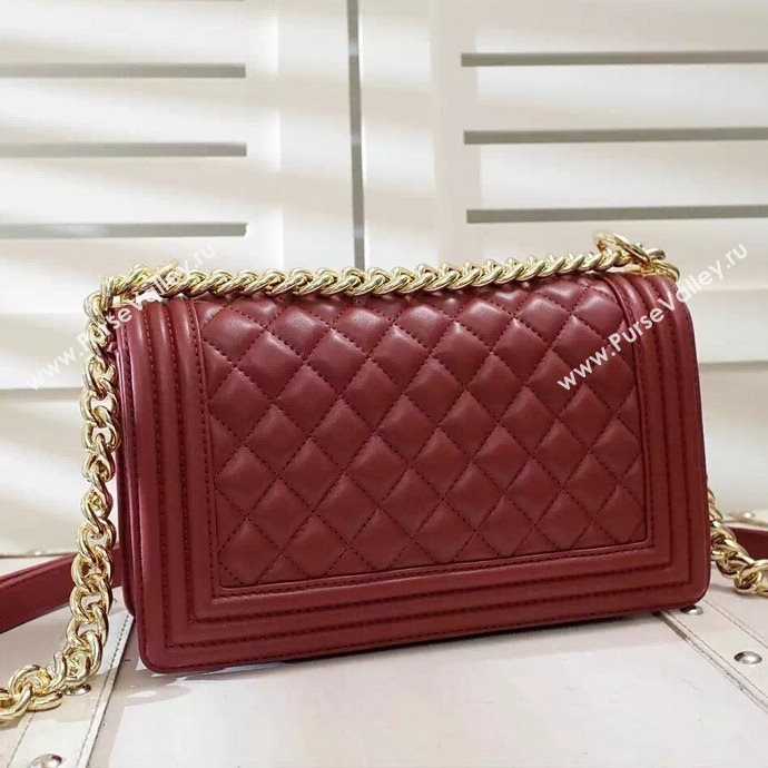 Chanel A67086 lambskin le boy handbag wine bag 5995