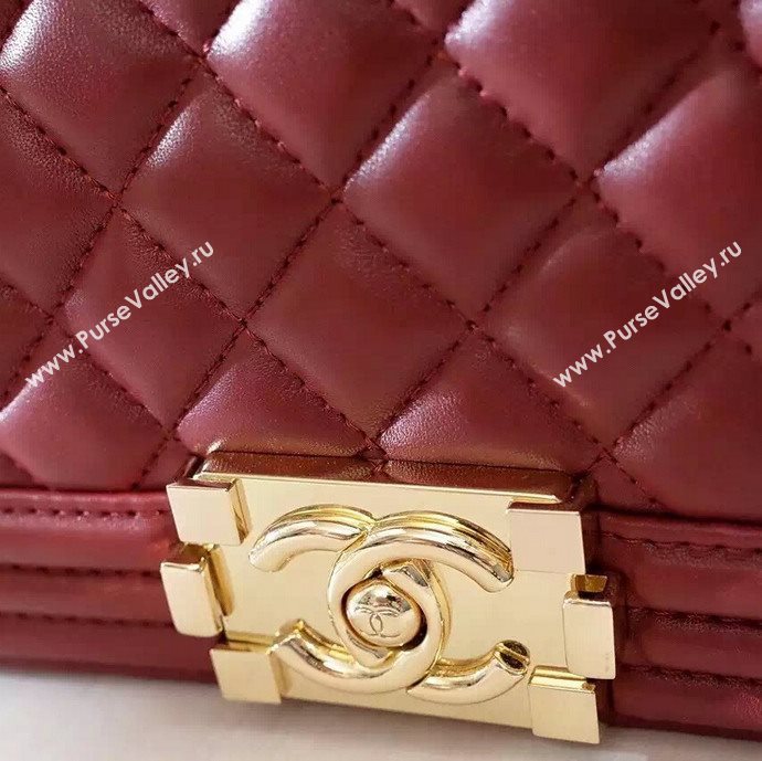 Chanel A67086 lambskin le boy handbag wine bag 5995