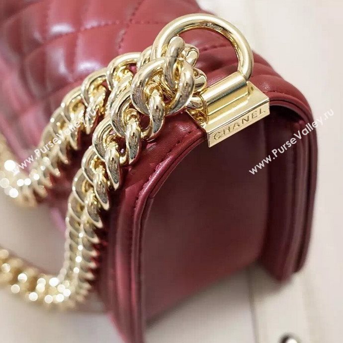 Chanel A67086 lambskin le boy handbag wine bag 5995