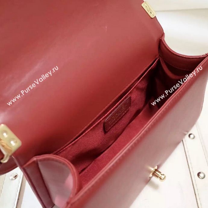 Chanel A67086 lambskin le boy handbag wine bag 5995