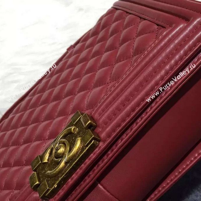 Chanel A67088 lambskin 28cm le boy handbag wine bag 5996