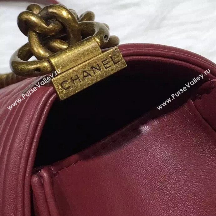 Chanel A67088 lambskin 28cm le boy handbag wine bag 5996