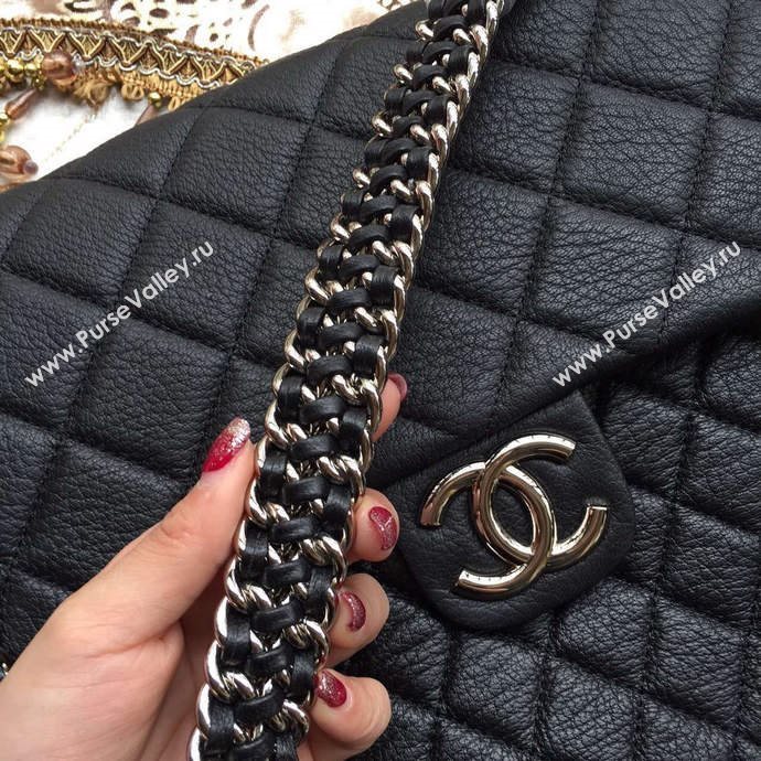 Chanel A94005 deerskin large tote handbag black bag 5998