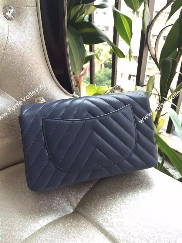 Chanel A1116 small lambskin blue handbag V bag 5900