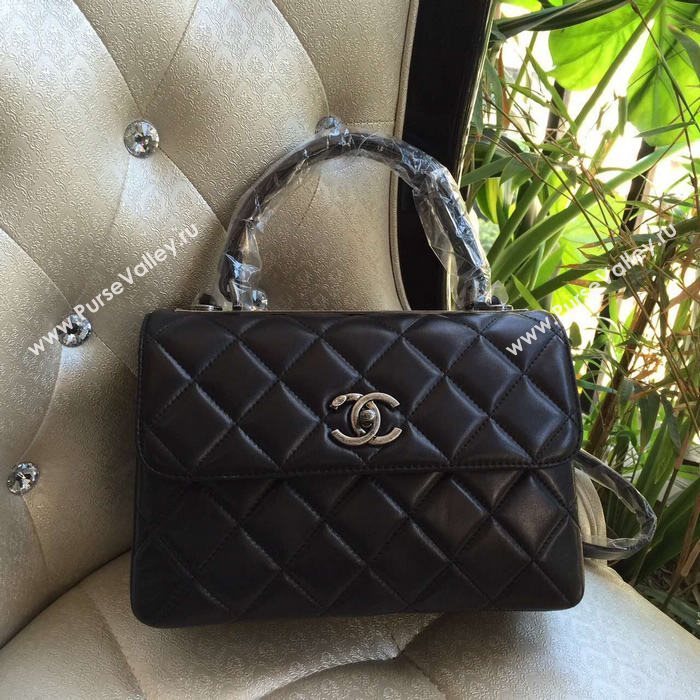 Chanel A92236 lambskin black tote handbag shoulder bag 5903