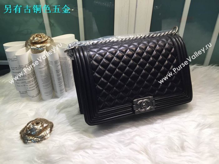 Chanel A67088 lambskin 28cm large le boy handbag black bag 5911
