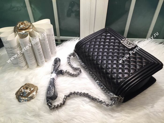Chanel A67088 lambskin 28cm large le boy handbag black bag 5911