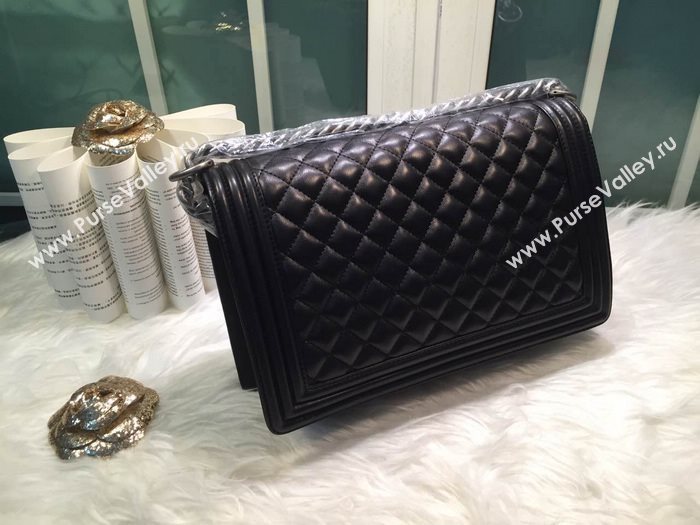Chanel A67088 lambskin 28cm large le boy handbag black bag 5911
