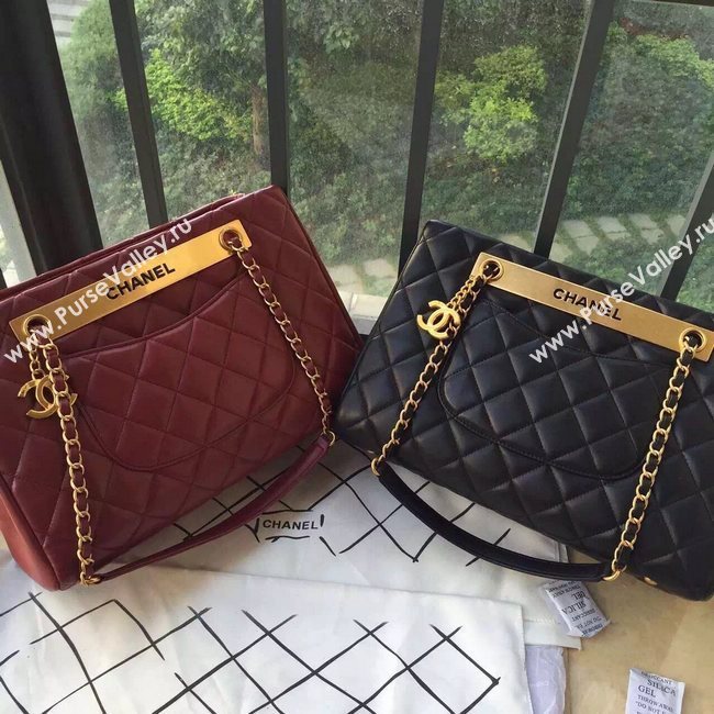 Chanel A57357 lambskin large shoulder handbag black bag 5912